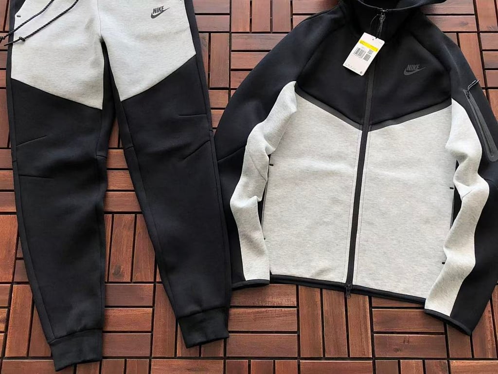 Nike Tech Fleece Tracksuit Grey Black - 6