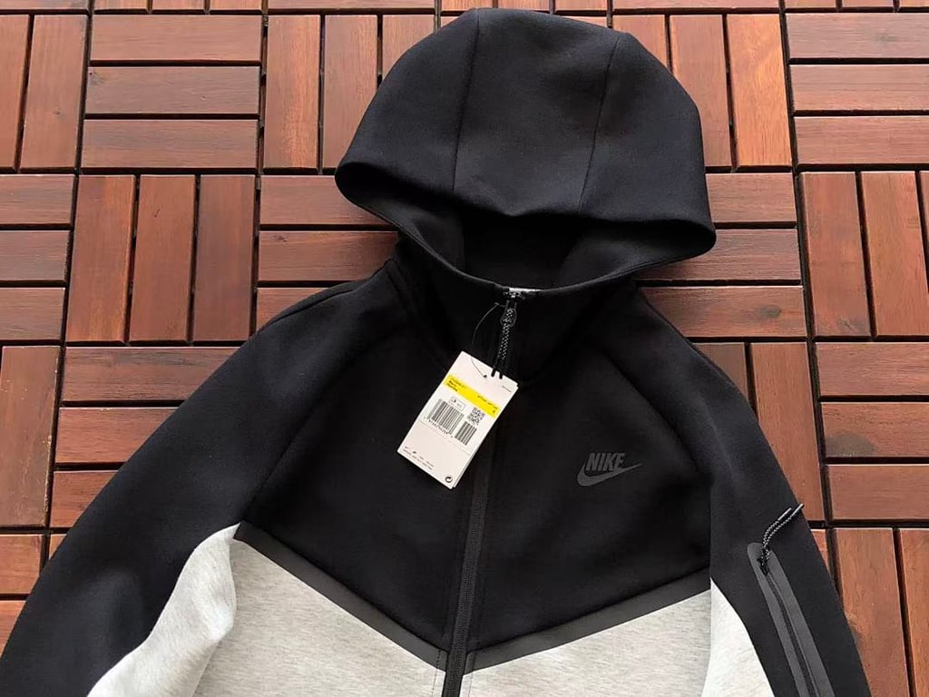 Nike Tech Fleece Tracksuit Grey Black - 10
