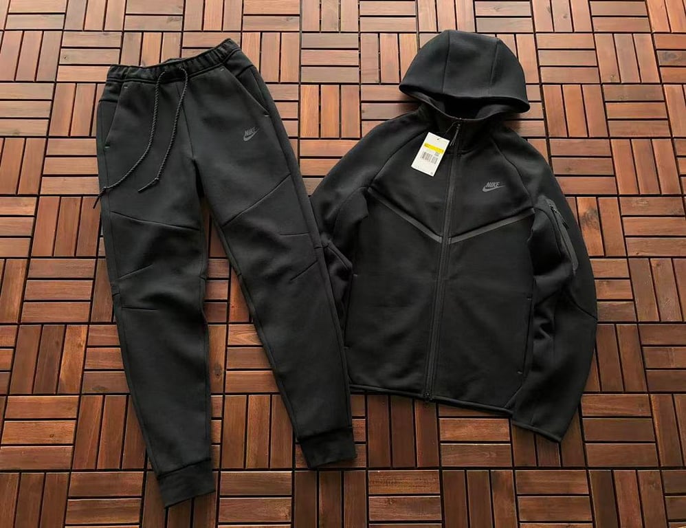 Nike Tech Fleece Full-Zip Hoodie and Pants Set Black - 4