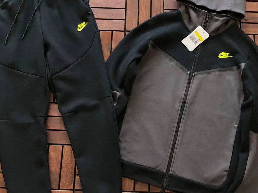 Nike Tech Fleece 2020 Tracksuit Black Grey Lime - 5