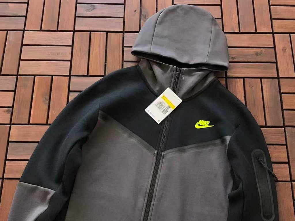 Nike Tech Fleece 2020 Tracksuit Black Grey Lime - 8