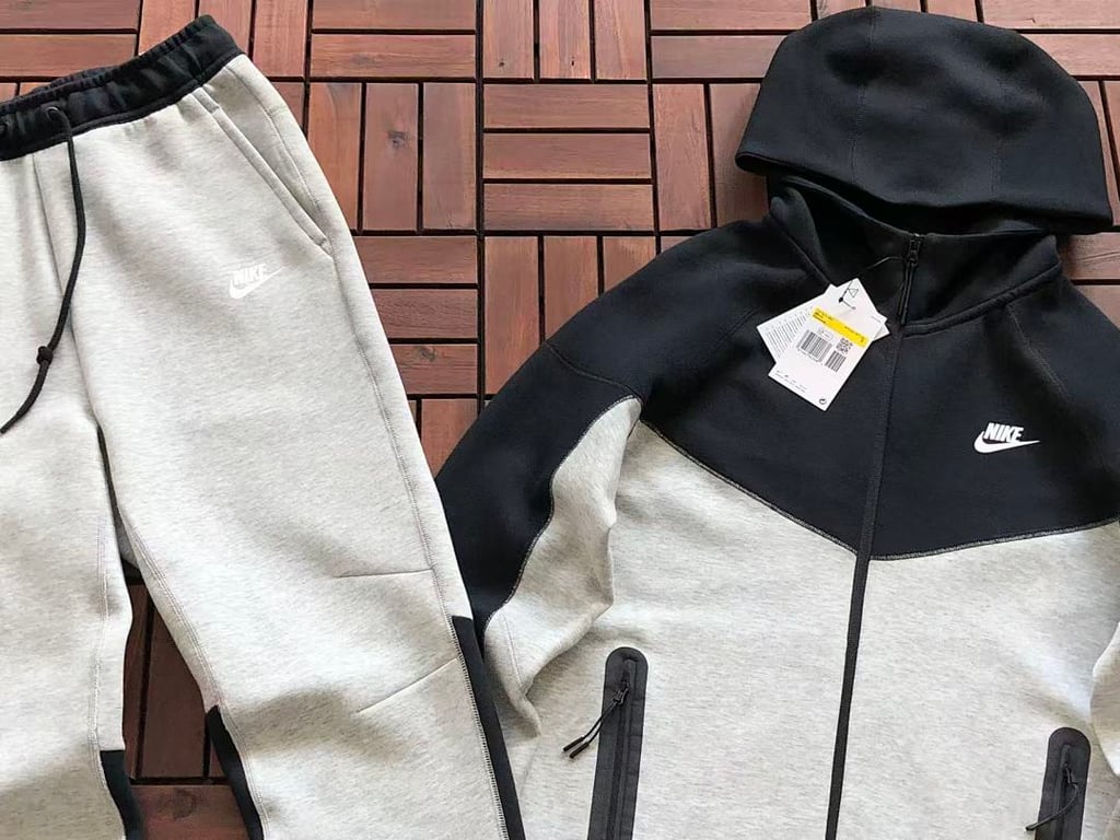 Nike Tech Fleece Tracksuit Grey Black - 4