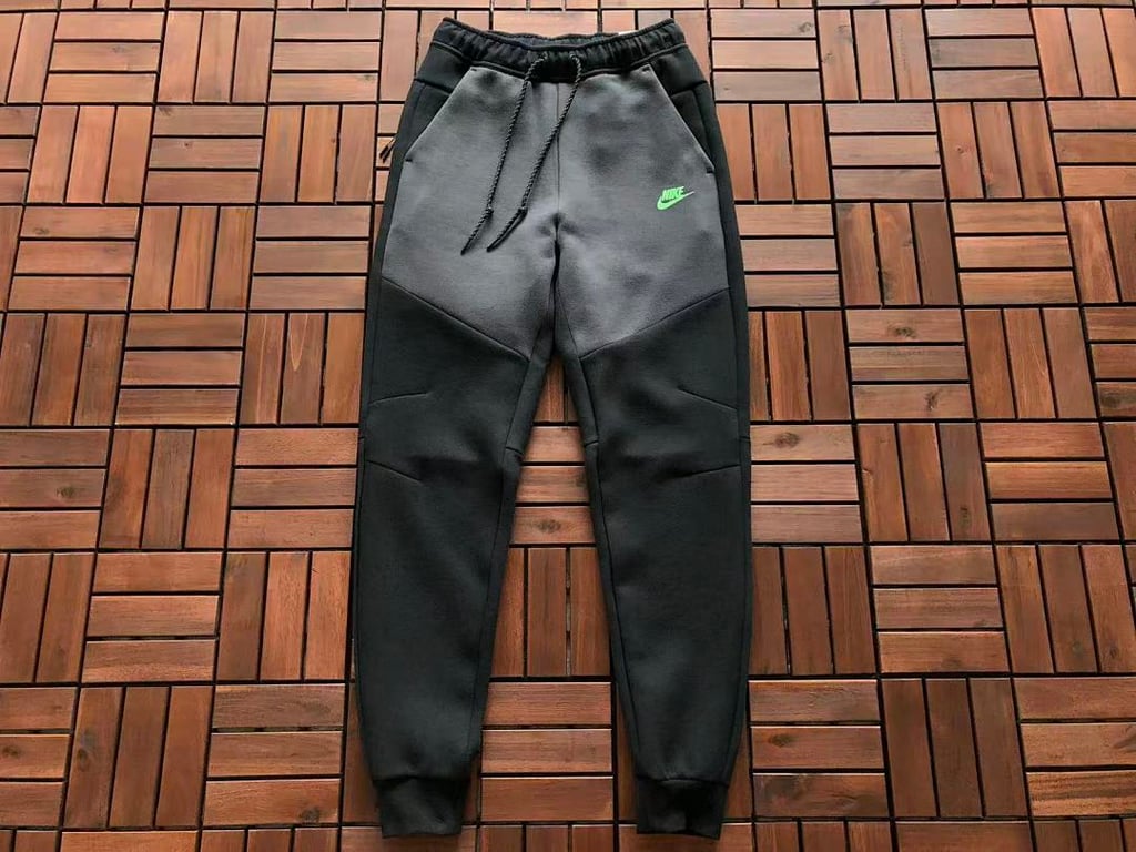 Nike Tech Fleece Tracksuit Black Grey Neon Green - 58