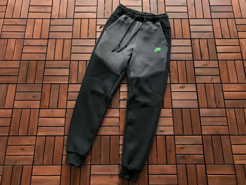 Nike Tech Fleece Tracksuit Black Grey Neon Green - 59