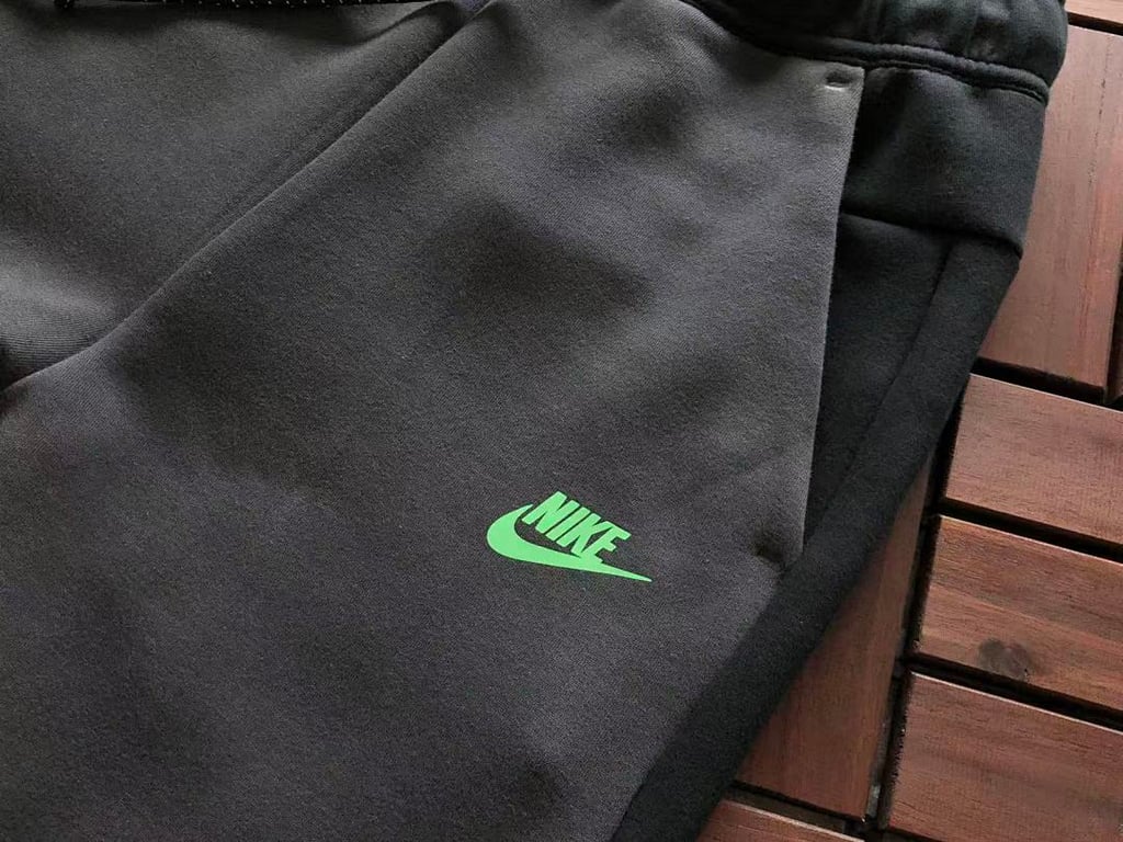 Nike Tech Fleece Tracksuit Black Grey Neon Green - 61