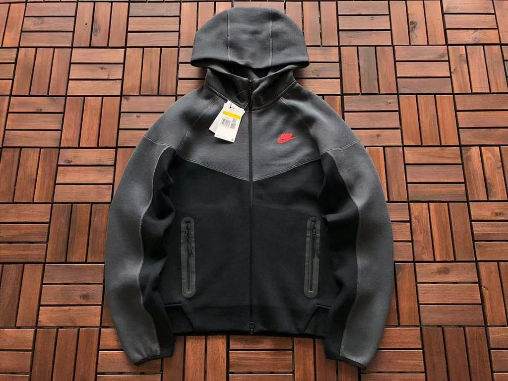 Nike Tech Fleece Set Black Grey Red - 7
