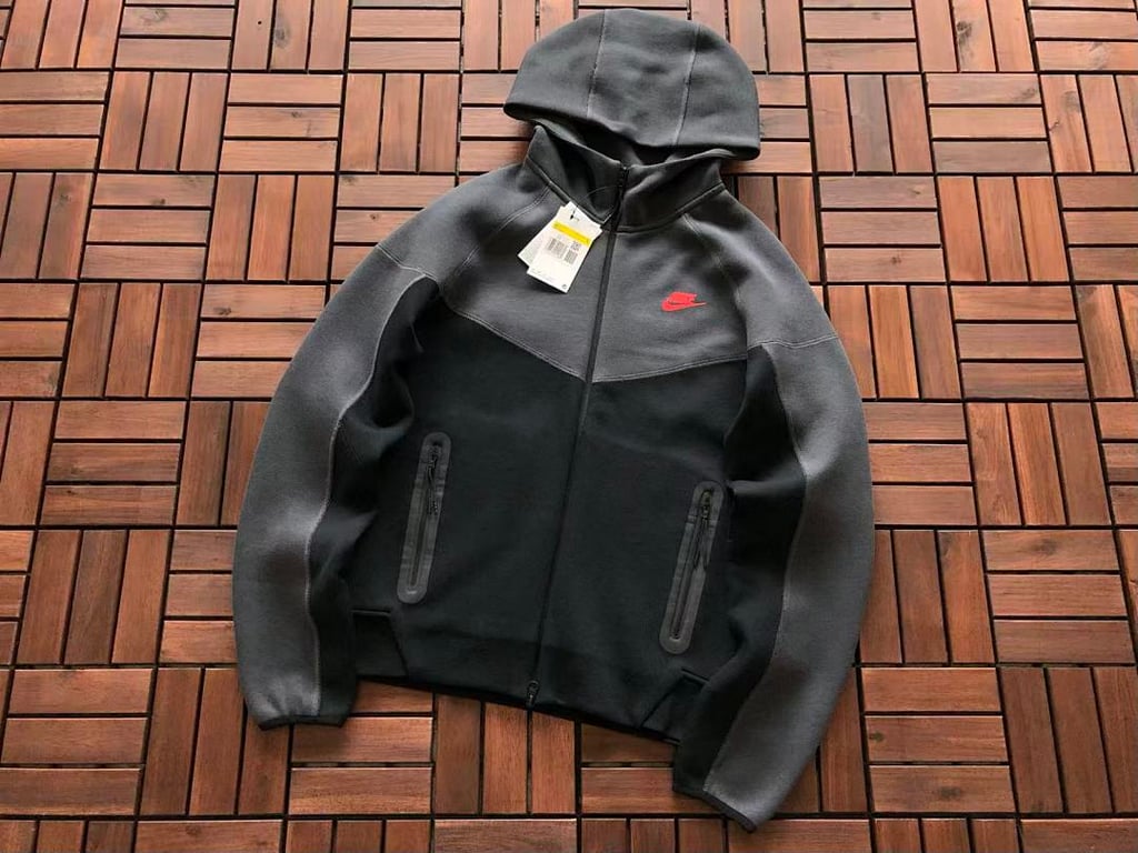 Nike Tech Fleece Set Black Grey Red - 8