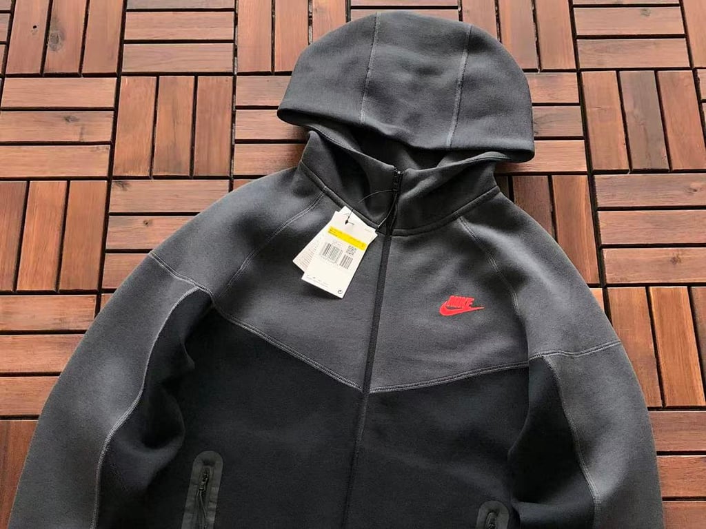 Nike Tech Fleece Set Black Grey Red - 9