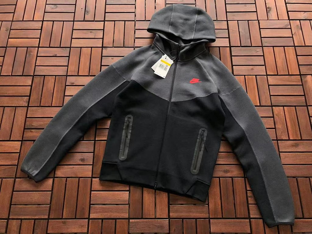Nike Tech Fleece Set Black Grey Red - 11