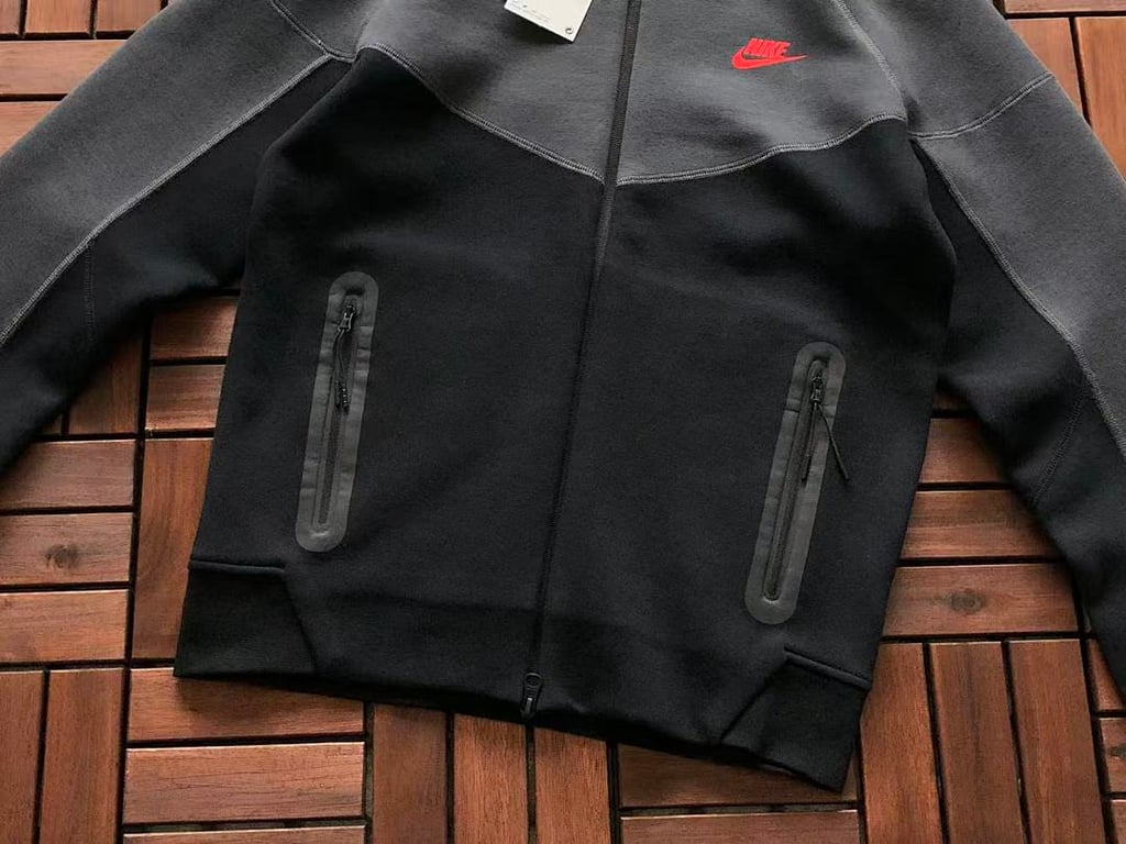 Nike Tech Fleece Set Black Grey Red - 13