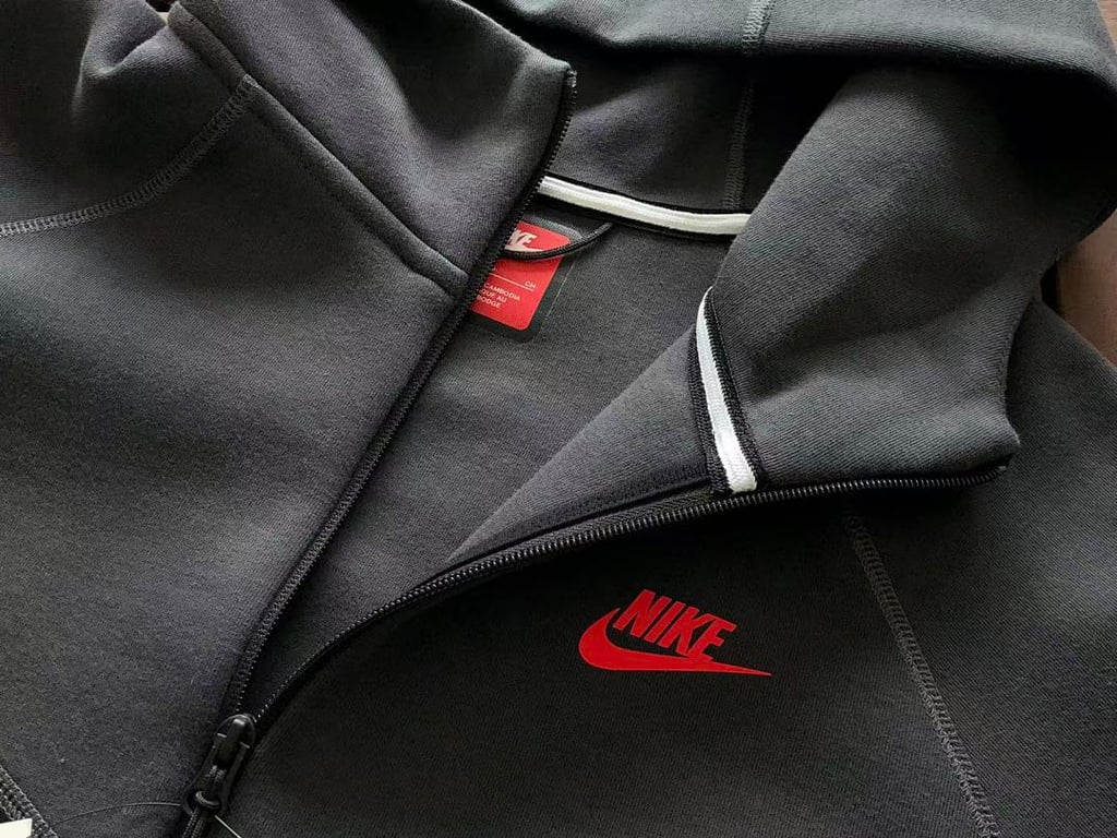 Nike Tech Fleece Set Black Grey Red - 35