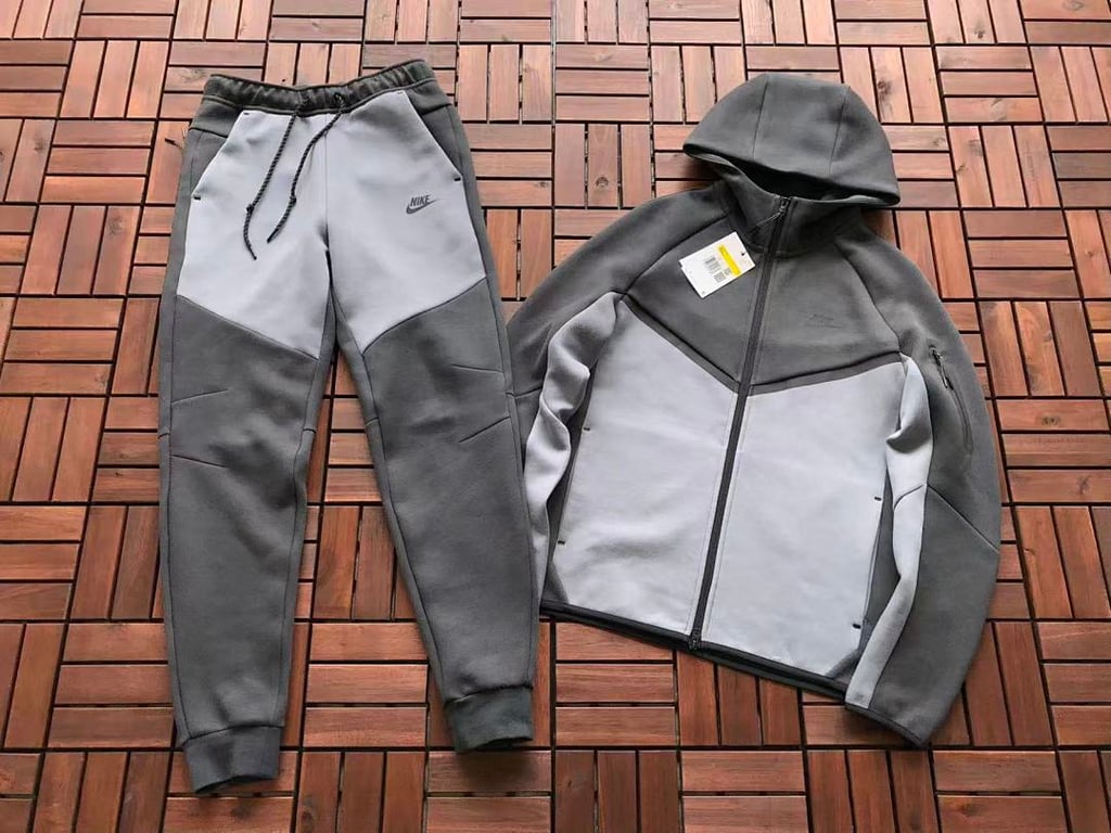 Nike Tech Fleece Tracksuit Grey Black - 4