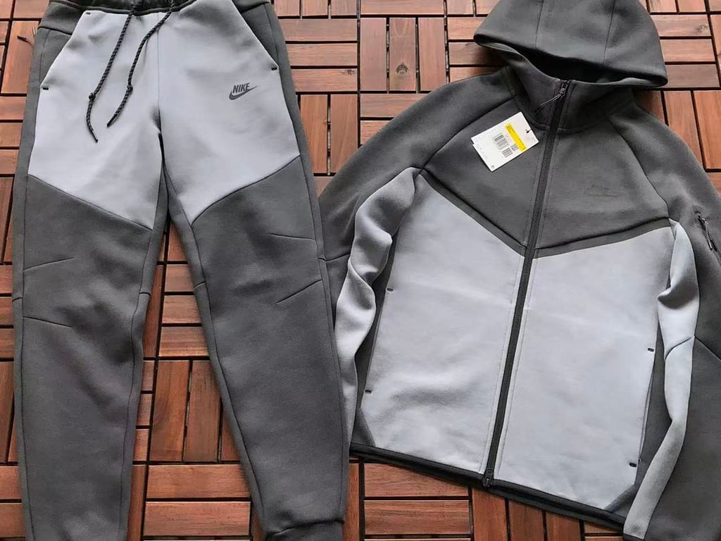 Nike Tech Fleece Tracksuit Grey Black - 5