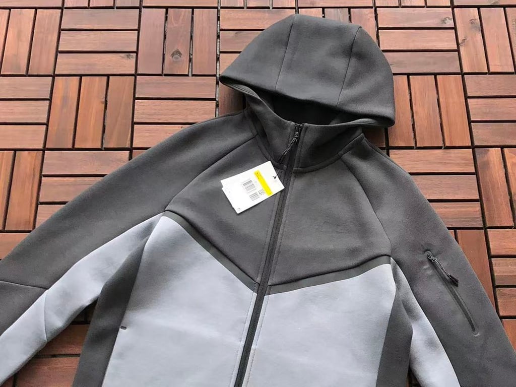 Nike Tech Fleece Tracksuit Grey Black - 10