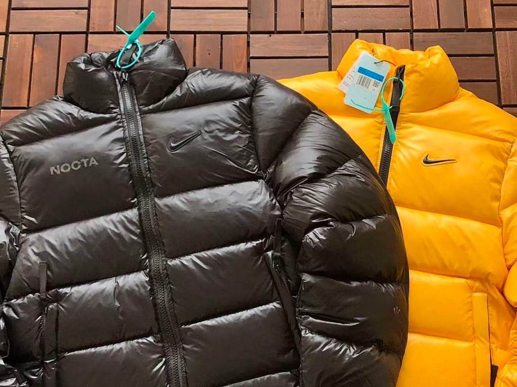 Nike Nocta Puffer Jacket Black Yellow - 9