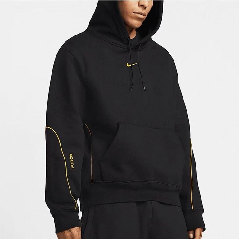 Nike Nocta Fleece Hoodie and Pants Set Black Yellow - 5
