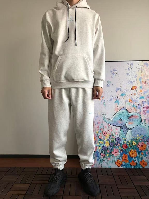 Nocta x Nike Fleece Hoodie & Trousers Tracksuit Grey - 4