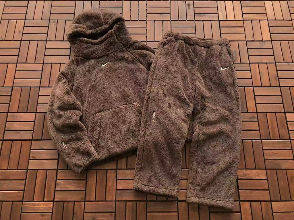 Nike Nocta Fleece Tracksuit Brown - 11