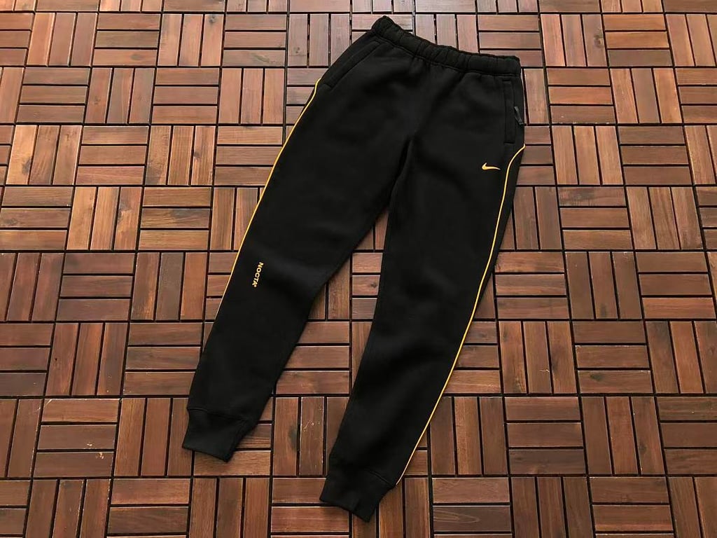 Nike Nocta Fleece Hoodie & Trousers Set Black Yellow - 32