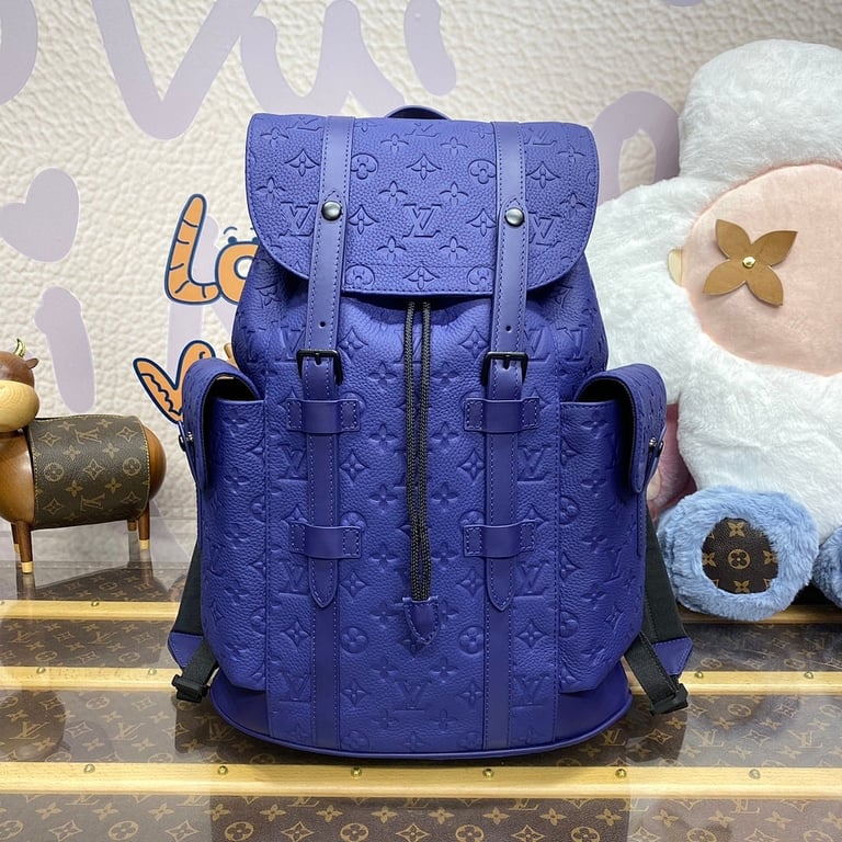 Louis Vuitton Christopher Backpack Monogram Taurillon Deep Blue