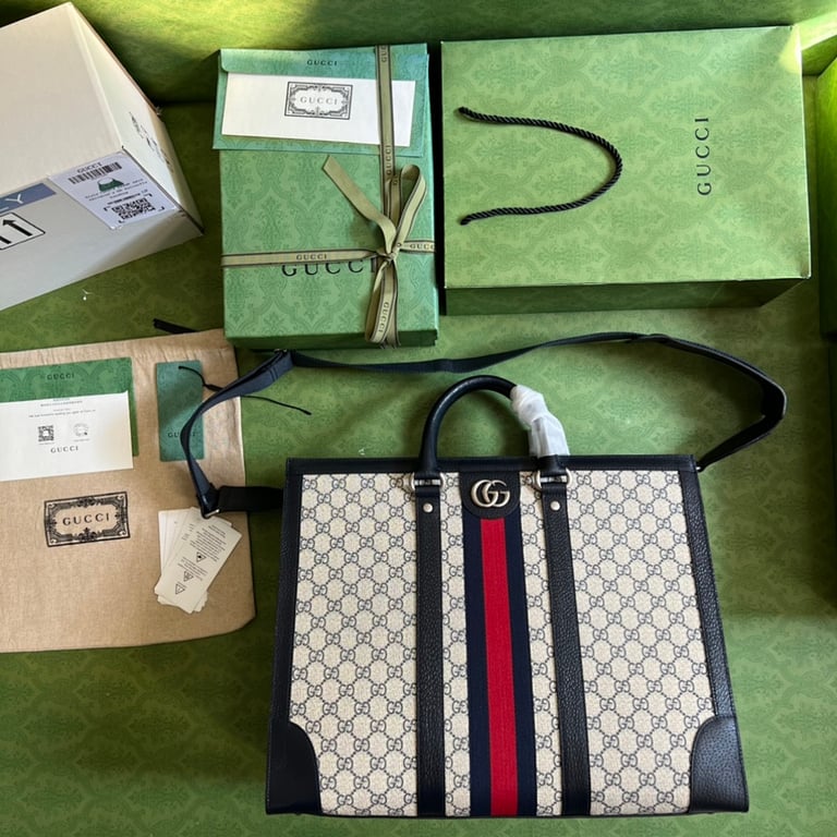 Gucci Ophidia GG Supreme Large Tote Bag Blue - 2