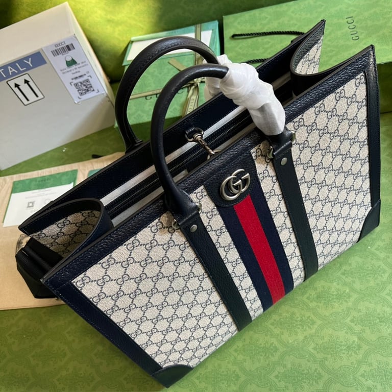 Gucci Ophidia GG Supreme Large Tote Bag Blue - 5