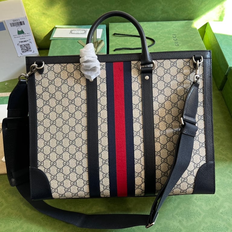Gucci Ophidia GG Supreme Large Tote Bag Blue - 9