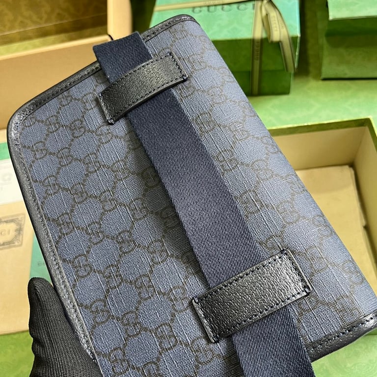 Gucci Ophidia GG Small Belt Bag Blue Black 752597 - 4