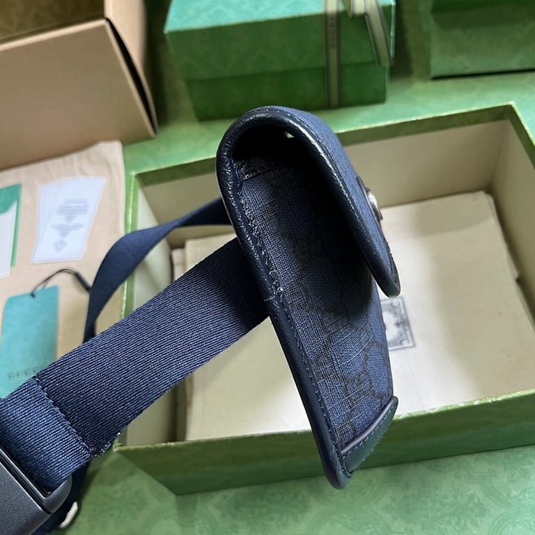 Gucci Ophidia GG Small Belt Bag Blue Black 752597 - 7