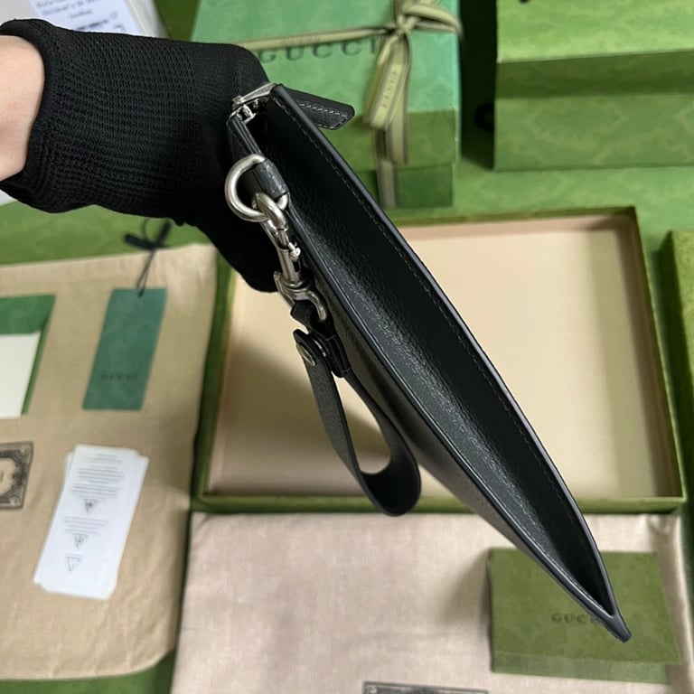 Gucci GG Marmont Leather Clutch Grey - 6