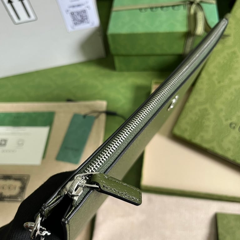 Gucci GG Marmont Leather Clutch Forest Green - 5