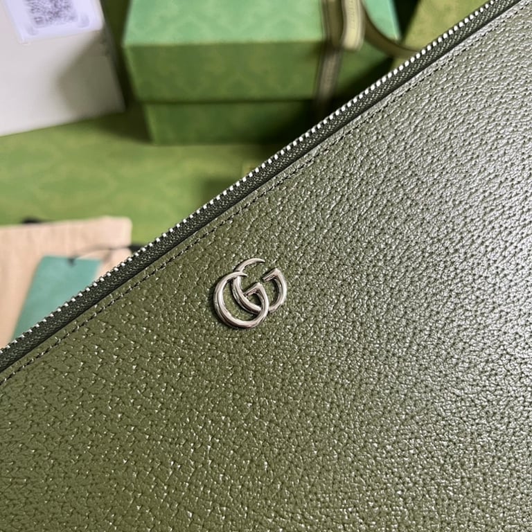 Gucci GG Marmont Leather Clutch Forest Green - 6