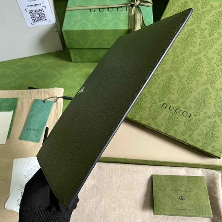 Gucci GG Marmont Leather Clutch Forest Green - 8