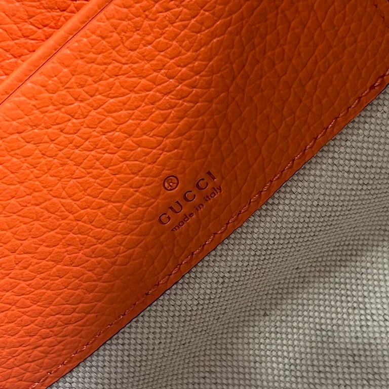 Gucci Jumbo GG Leather Clutch Orange - 3