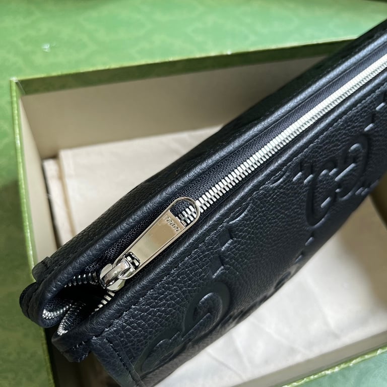 Gucci Jumbo GG Leather Clutch 739490 Black - 4