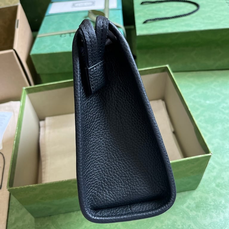 Gucci Jumbo GG Leather Clutch 739490 Black - 7
