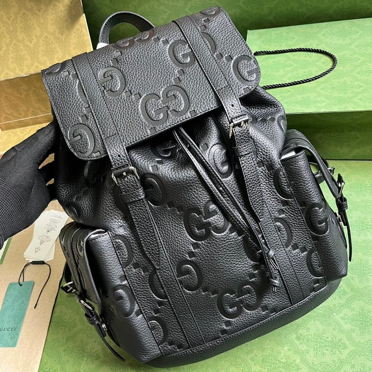 Gucci Super Double G Leather Backpack Black 625770 - 2