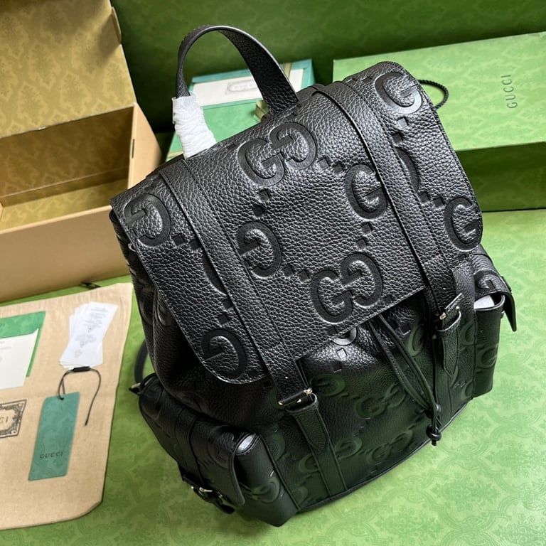 Gucci Super Double G Leather Backpack Black 625770 - 5