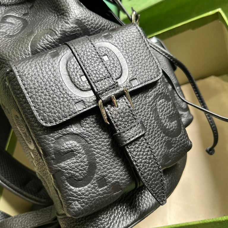 Gucci Jumbo GG Leather Backpack Black - 6