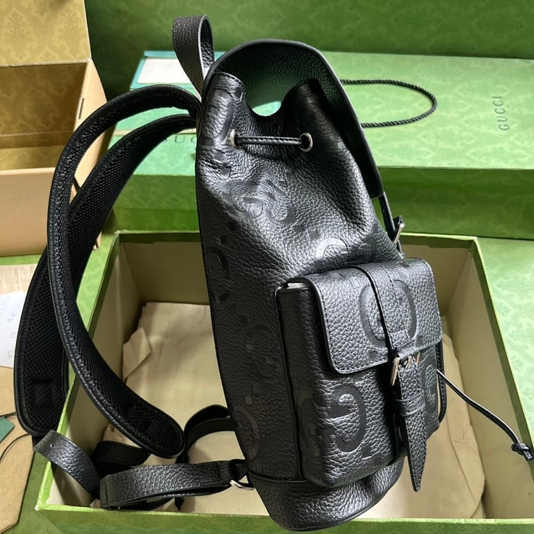 Gucci Jumbo GG Leather Backpack Black - 7