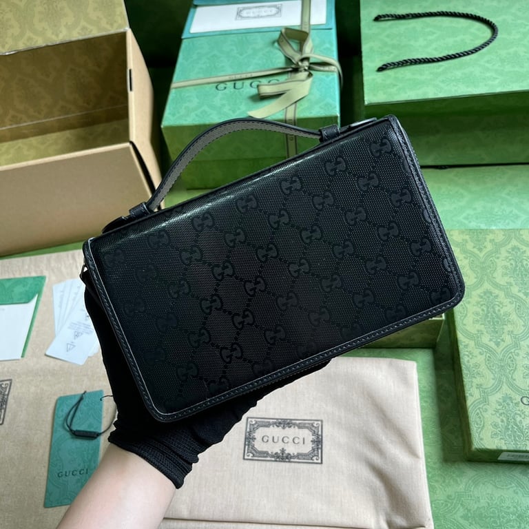 Gucci Jumbo GG Travel Document Case Black - 9