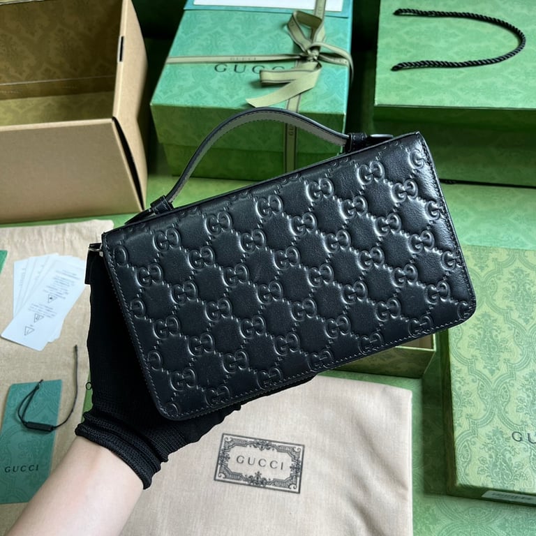 Gucci Super GG Travel Document Case Black - 9