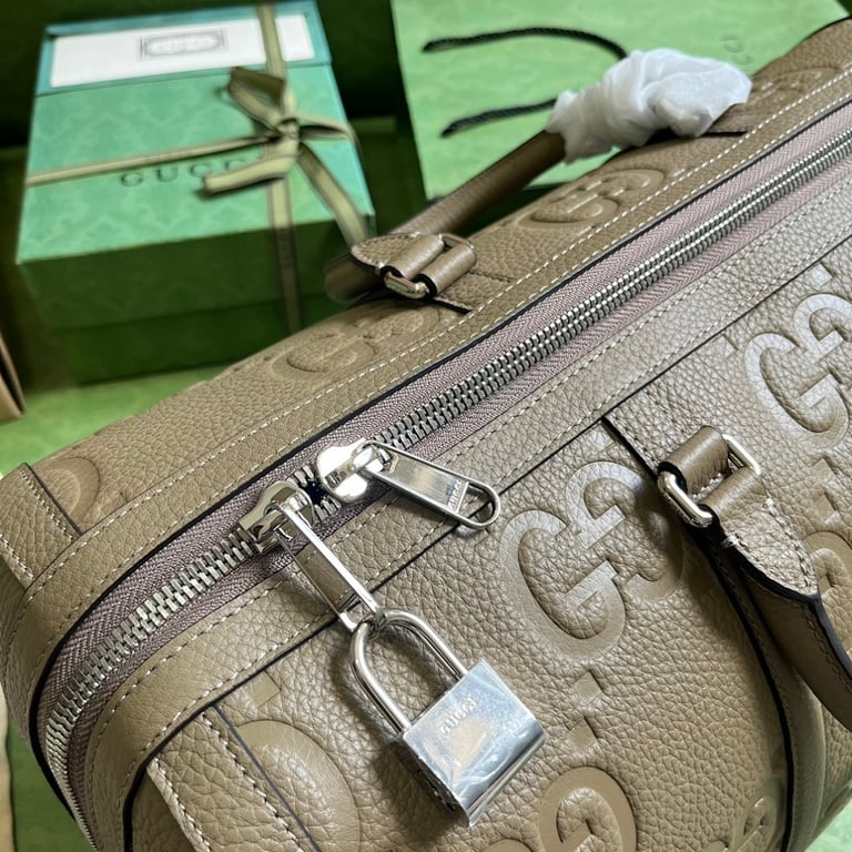 Gucci Jumbo GG Small Duffle Bag Grey - 5