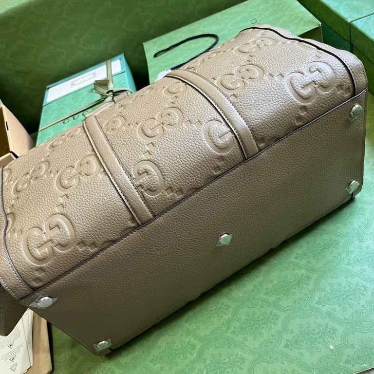 Gucci Jumbo GG Small Duffle Bag Grey - 8