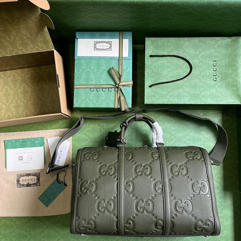Gucci Jumbo GG Small Duffle Bag Green - 2