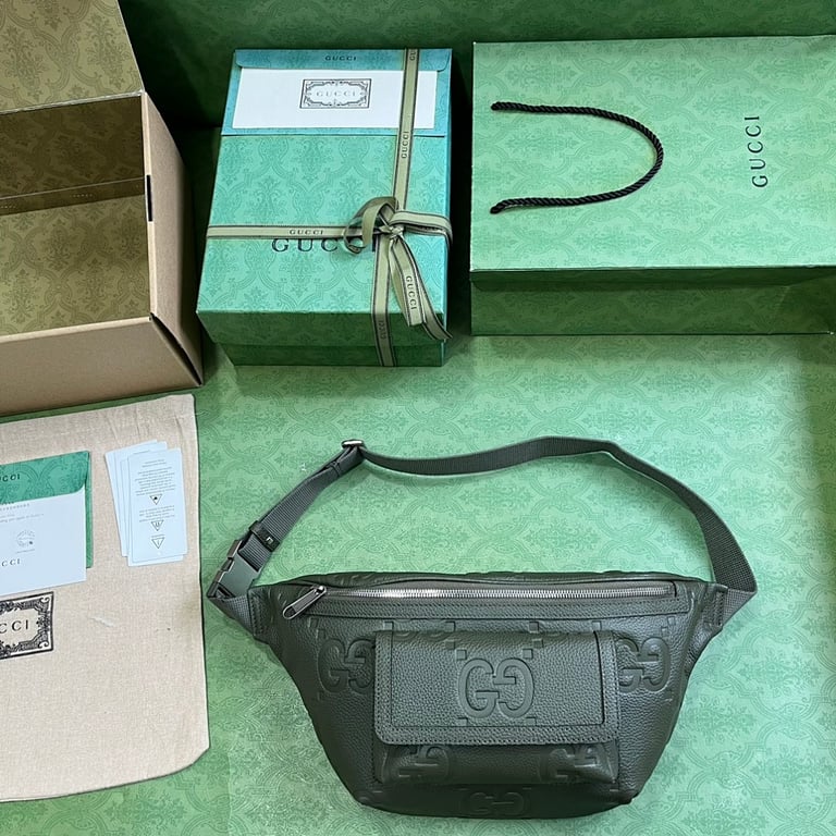 Gucci Jumbo GG Belt Bag Green 645093 - 2