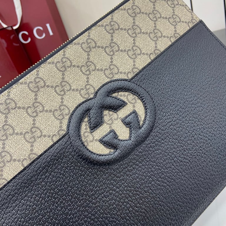 Gucci Interlocking G Pouch GG Supreme Black - 6