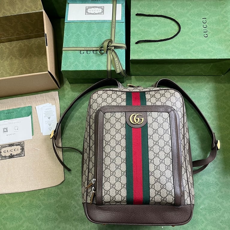 Gucci Ophidia Medium GG Backpack Beige/Ebony - 2