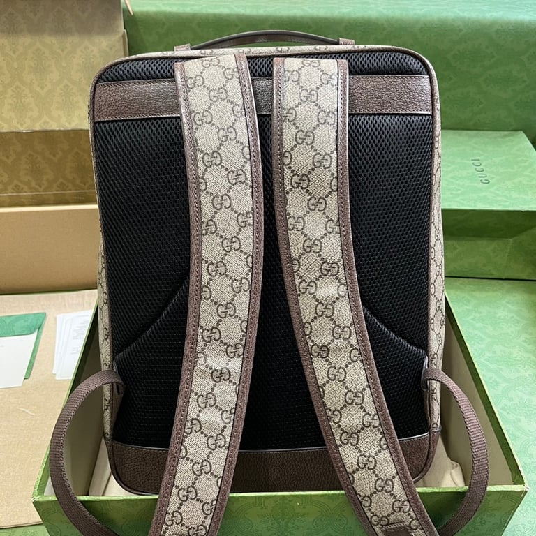 Gucci Ophidia Medium GG Backpack Beige/Ebony - 9