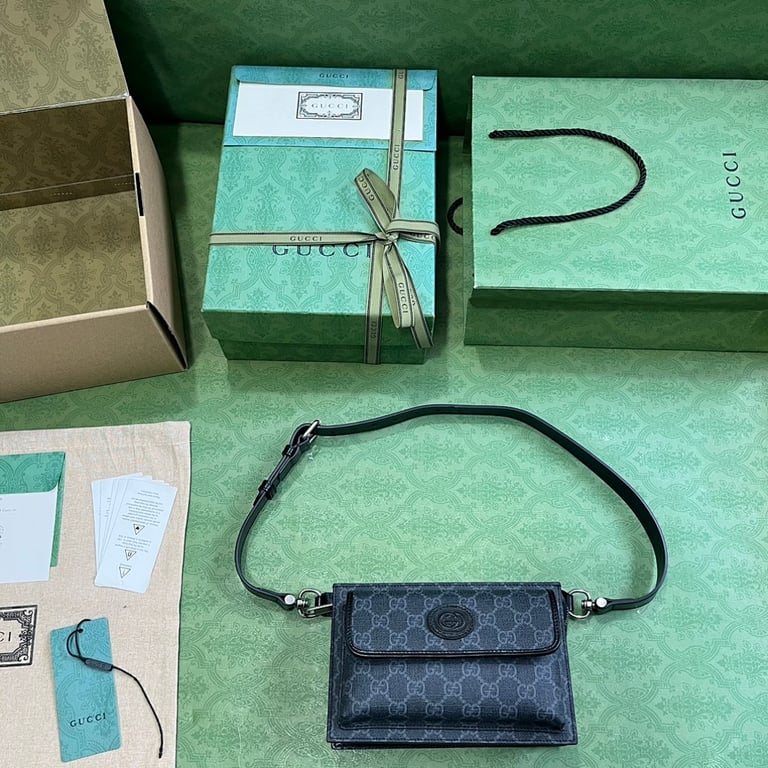 Gucci GG Supreme Belt Bag Black/Grey 746300 - 2